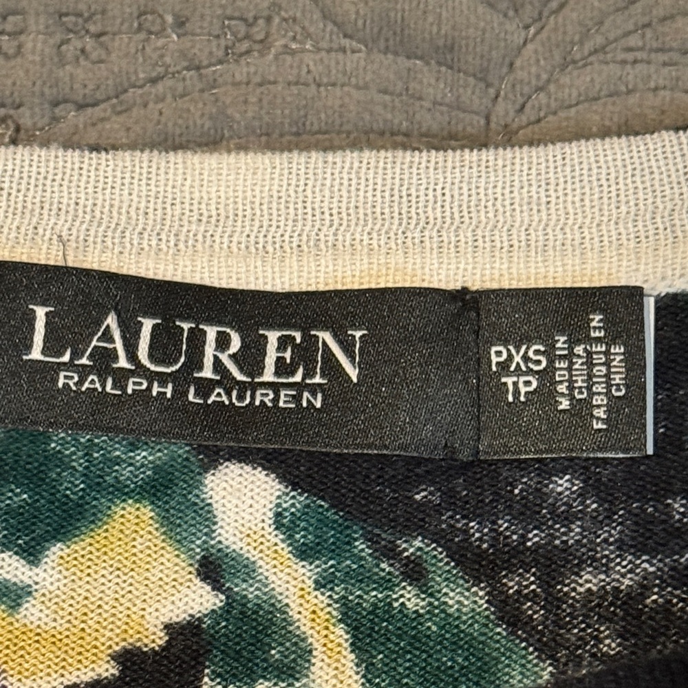 Lauren Ralph Lauren Black Floral Long Sleeve Top - Picture 7 of 10